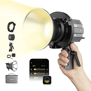 COLBOR CL60 COB Video Light,Power 65W,2700K to 6500K,CRI 97+,Only 550g